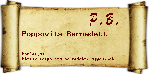 Poppovits Bernadett névjegykártya