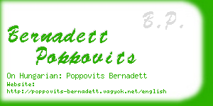 bernadett poppovits business card
